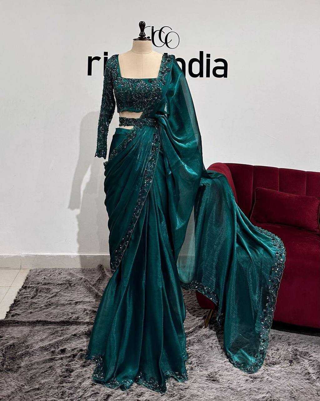 YNF JIMMY CHOO RIN133 511 SAREES WHOLESALE JIMMY CHOO FANCY SEQUENCE SAREES MANUFACTURER