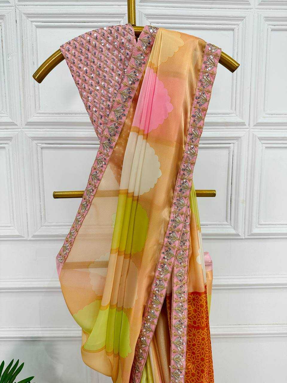 YNF JIMMY CHOO RST 467 SAREES WHOLESALE EMBROIDERED PARTY WEAR KIARA ADVANI SAREES MANUFACTURER