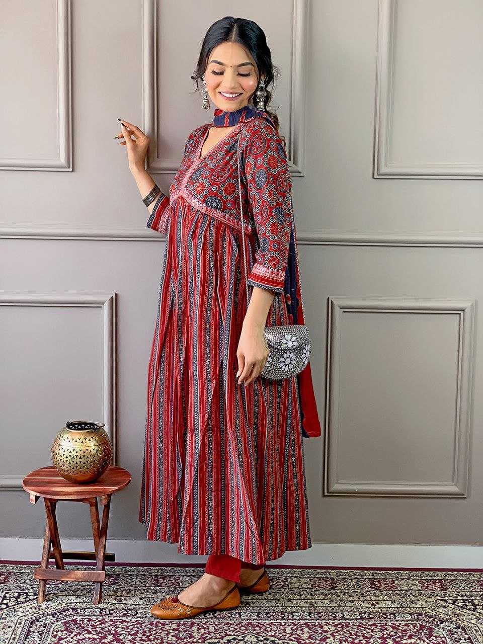 YNF PURE COTTON JNC 252 GOWNS WHOLESALE PRINTED ANARKALI GOWNS MANUFACTURER