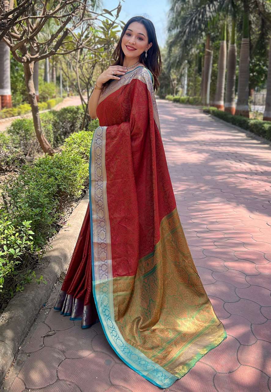 YNF SOFT KASHMIRI SILK REW KASHMIRI 2 SAREES WHOLESALE KASHMIRI ZARI BORDER SAREES MANUFACTURER