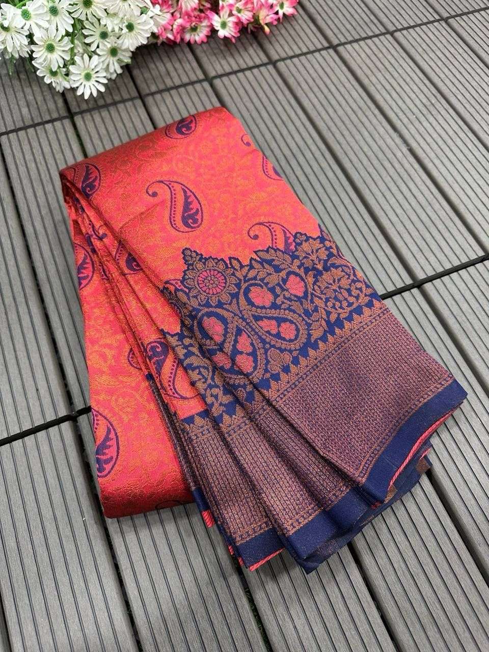 YNF TISSUE RLC 624 SAREES WHOLESALE LADIES KANCHIPURAM ZARI BORDER SAREES MANUFACTURER