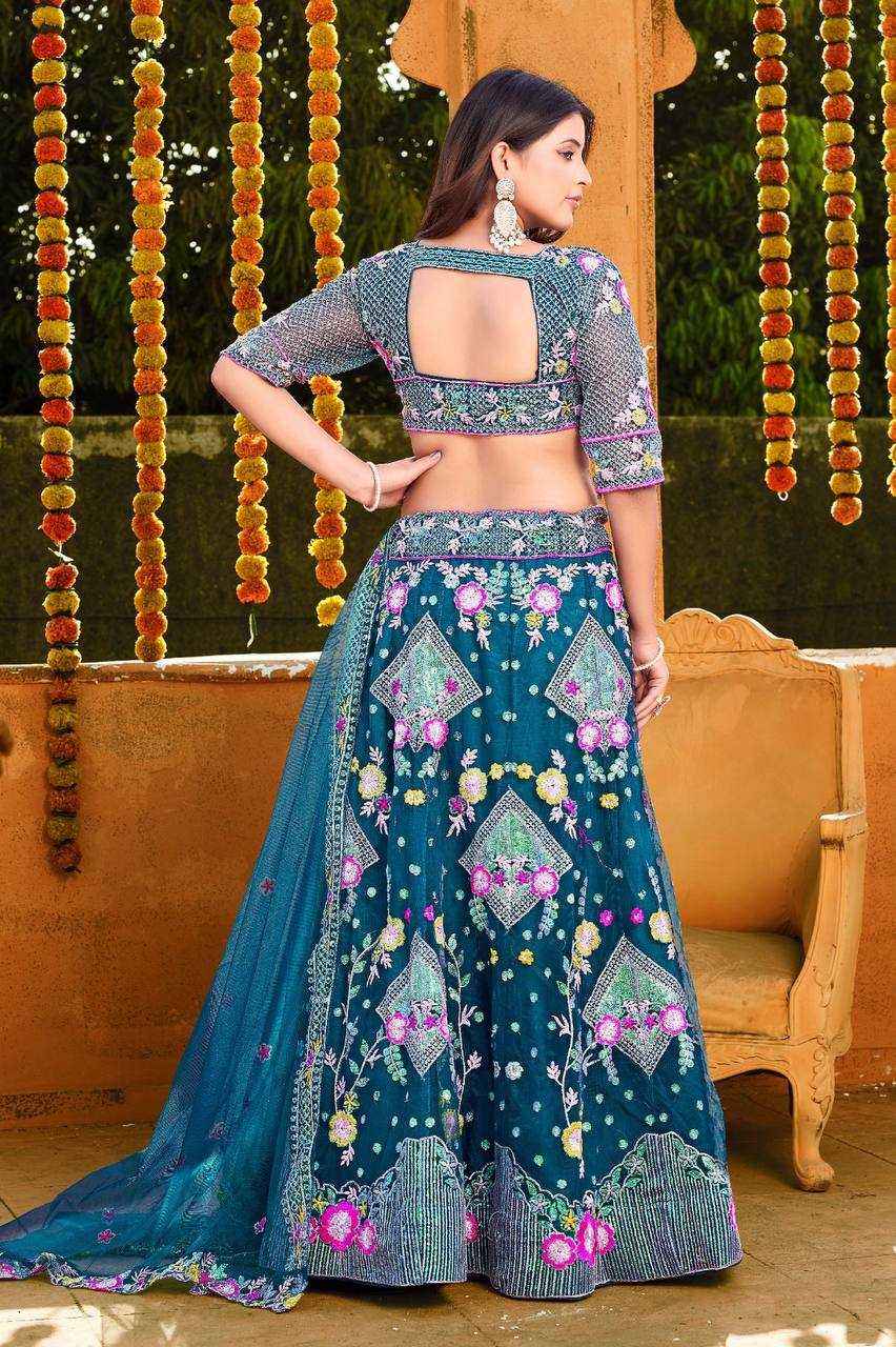 YNF BUTTERFLY NET RIN108 1541 LEHENGA WHOLESALE WEDDING, EMBROIDRY,NET FANCY LEHENGA MANUFACTURER