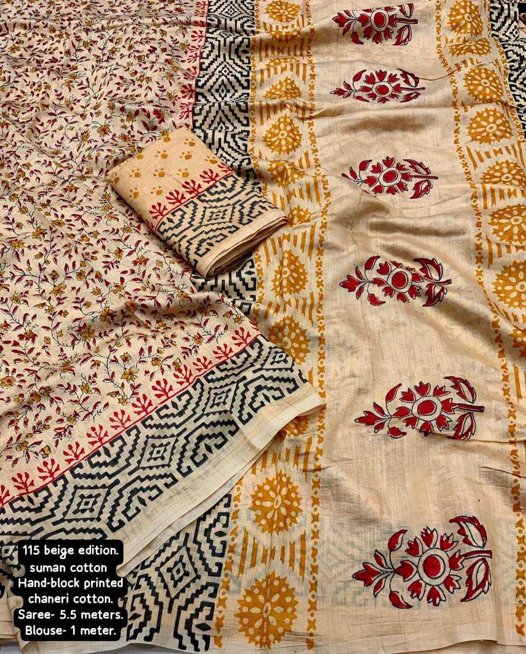 YNF CHANDERI COTTON KESH118 115 SAREES WHOLESALE PRINTED COTTON LINEN CHANDERI BLOCK PRINTED SAREES MANUFACTURER