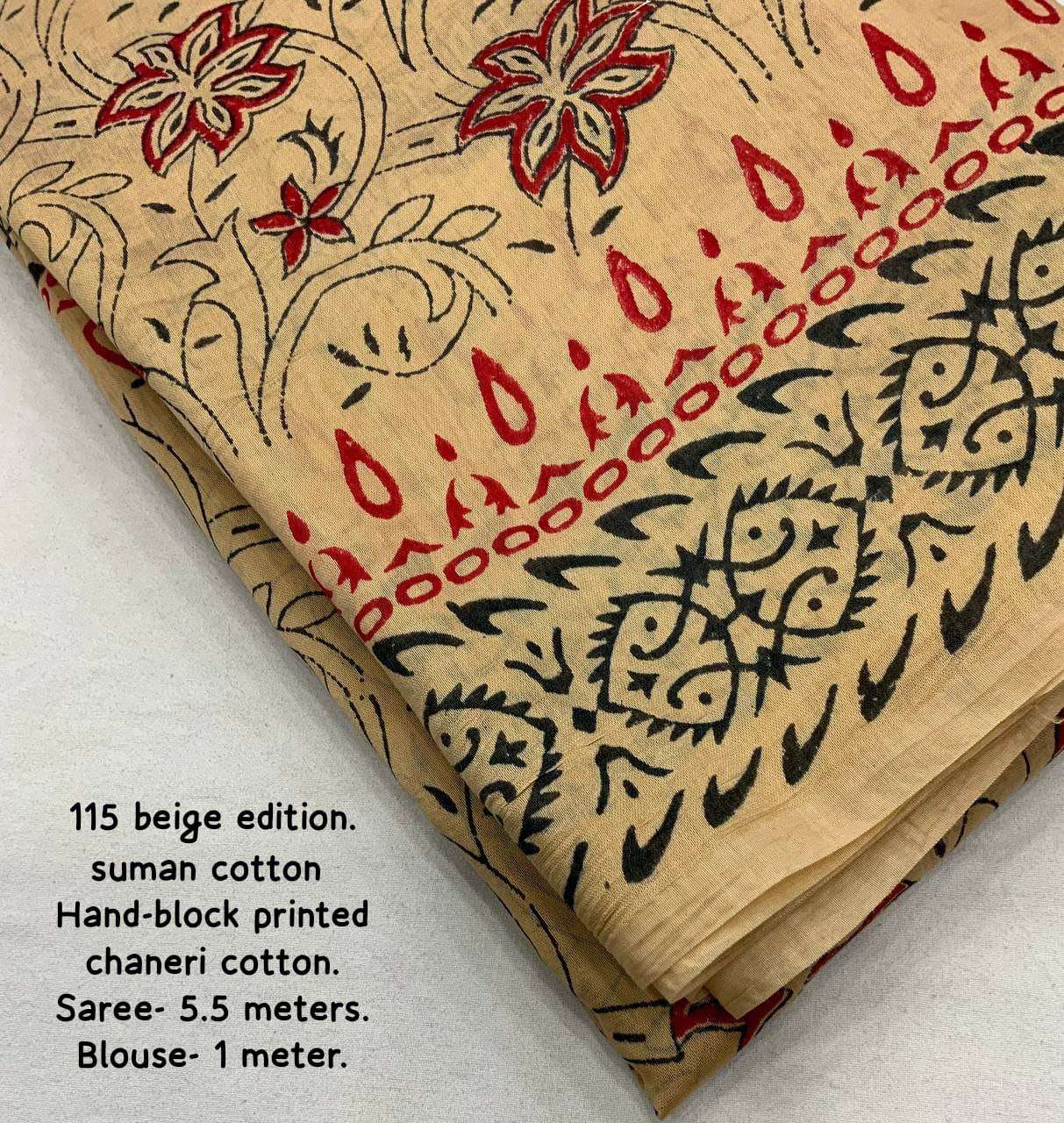 YNF CHANDERI COTTON KESH118 115 SAREES WHOLESALE PRINTED COTTON LINEN CHANDERI BLOCK PRINTED SAREES MANUFACTURER