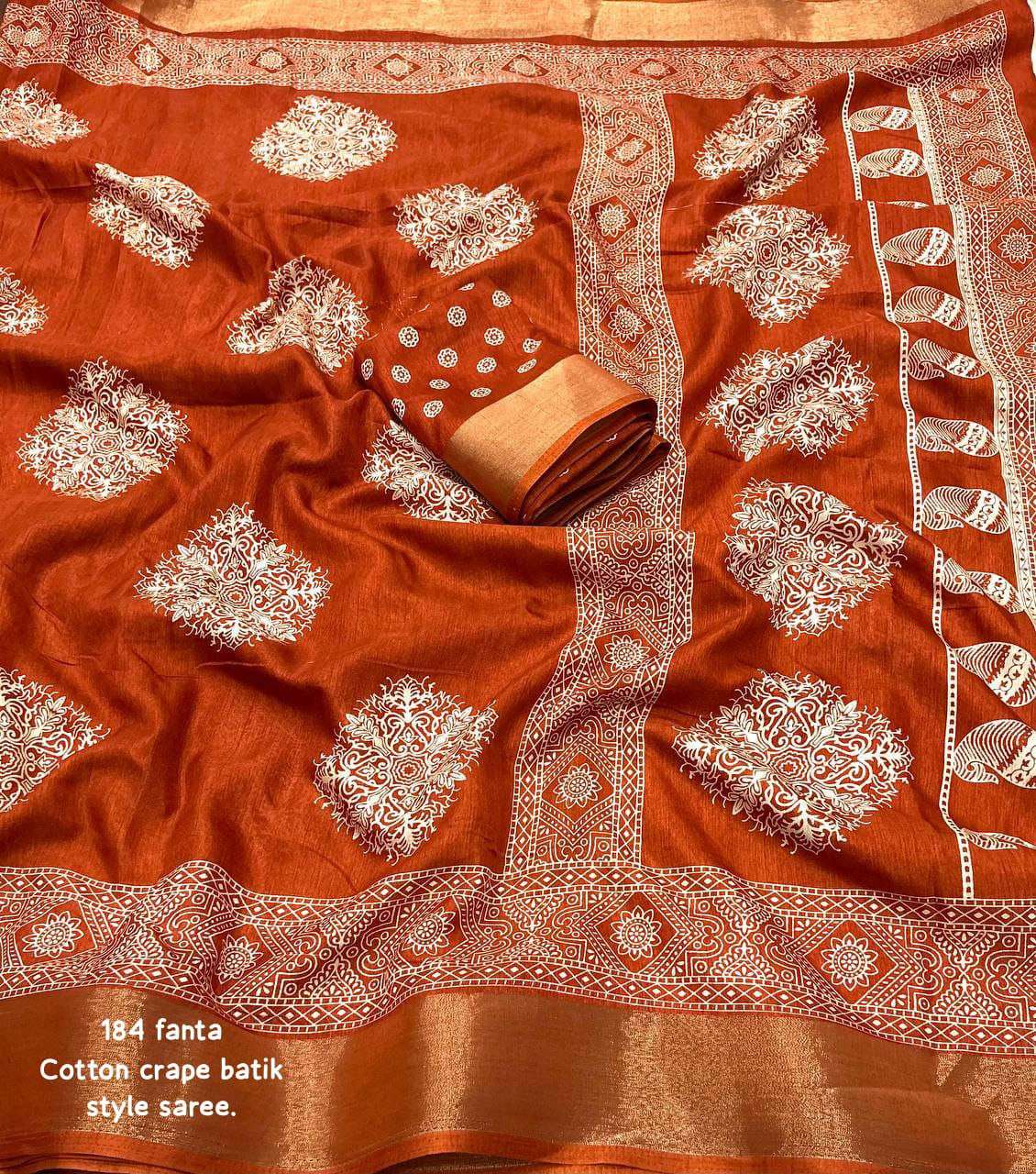 YNF COTTON KESH118 184 SAREES WHOLESALE PRINTED COTTON LINEN BATIK ZARI BORDER SAREES MANUFACTURER