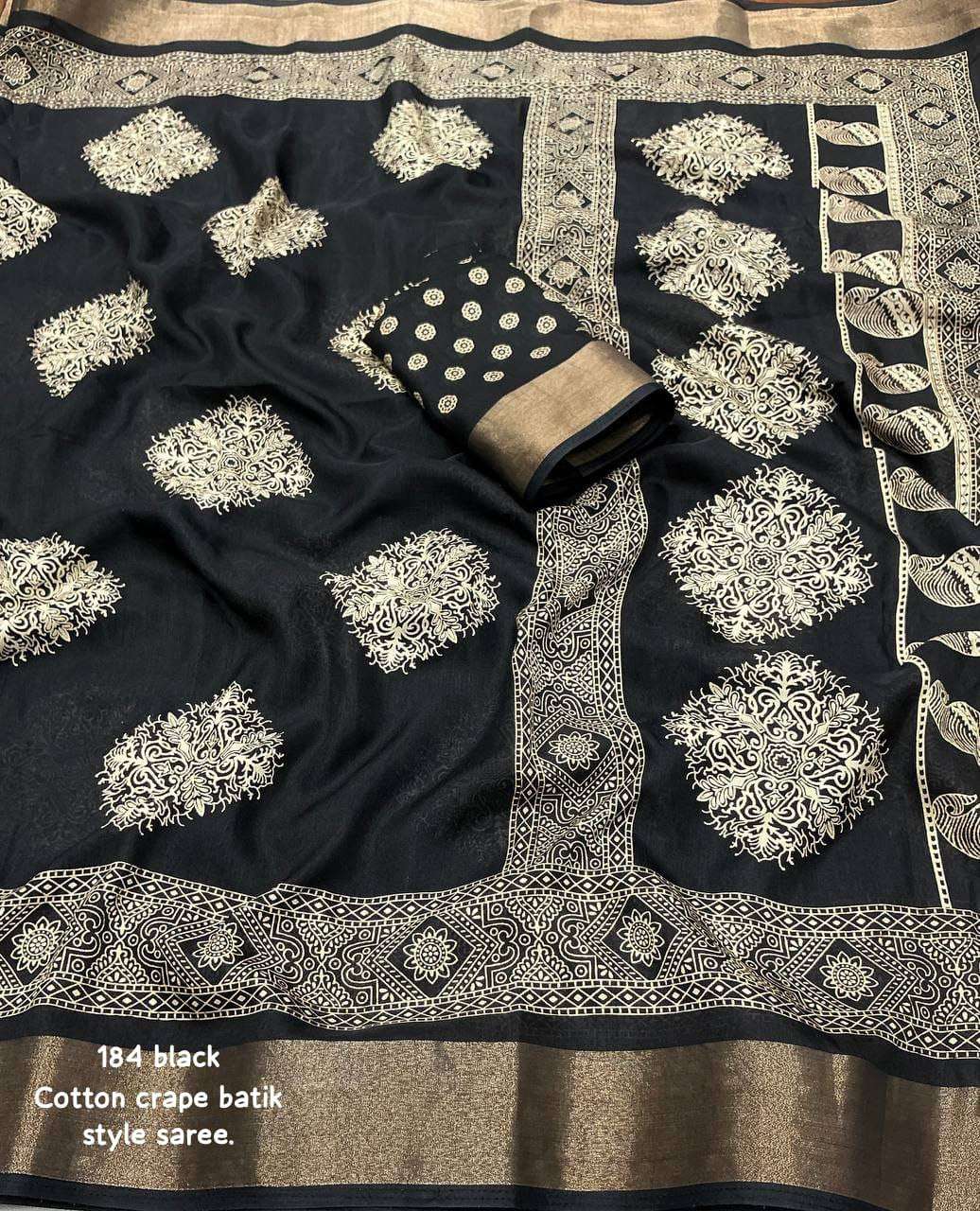 YNF COTTON KESH118 184 SAREES WHOLESALE PRINTED COTTON LINEN BATIK ZARI BORDER SAREES MANUFACTURER