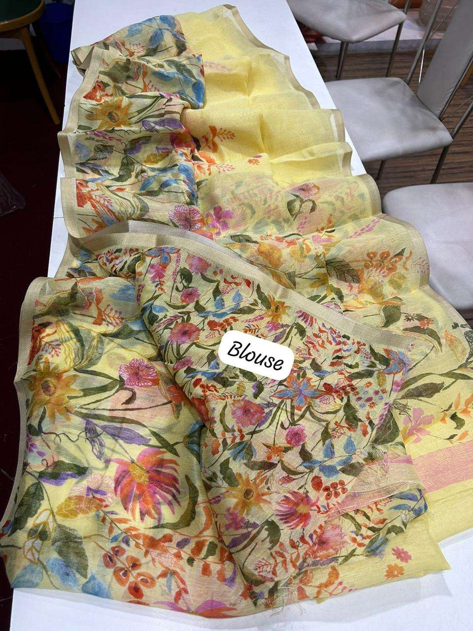 YNF LINEN KESH101 ANT117 SAREES WHOLESALE PRINTED LADIES ZARI BORDER SAREES MANUFACTURER