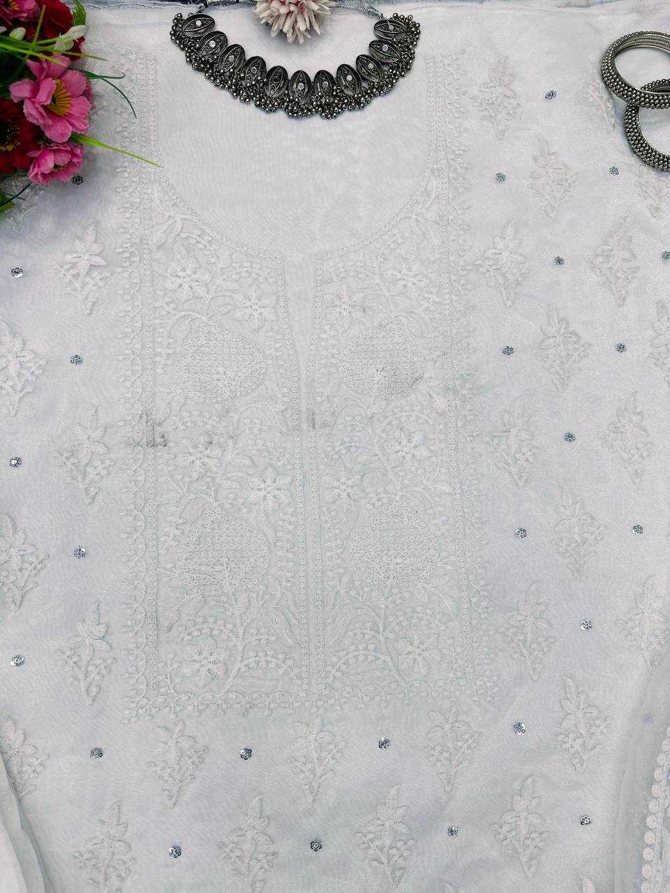 YNF ORGANZA SILK RIN133 1446 SUITS & DRESSES WHOLESALE UNSTITICHED SUITS MANUFACTURER