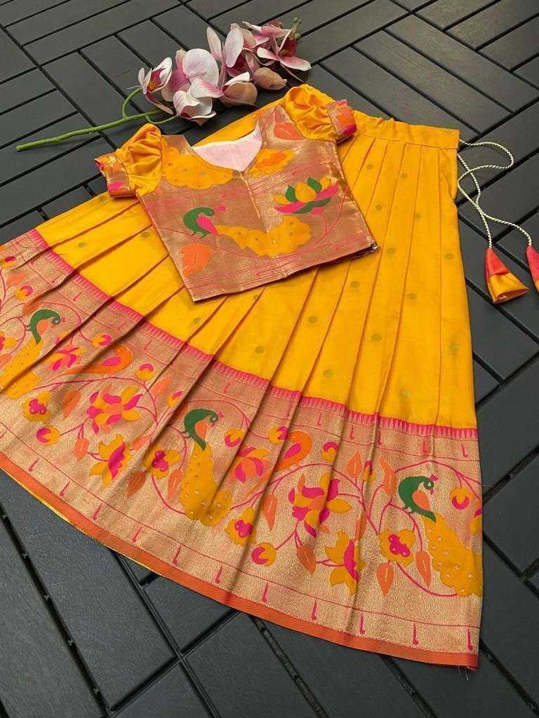 YNF PAITHANI SILK RIN192 7903 KIDS WEAR WHOLESALE KIDS LEHENGAS MANUFACTURER