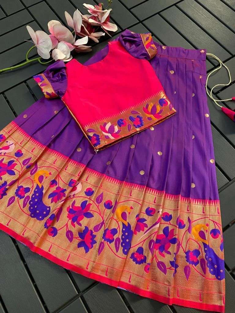 YNF PAITHANI SILK RIN192 7903 KIDS WEAR WHOLESALE KIDS LEHENGAS MANUFACTURER