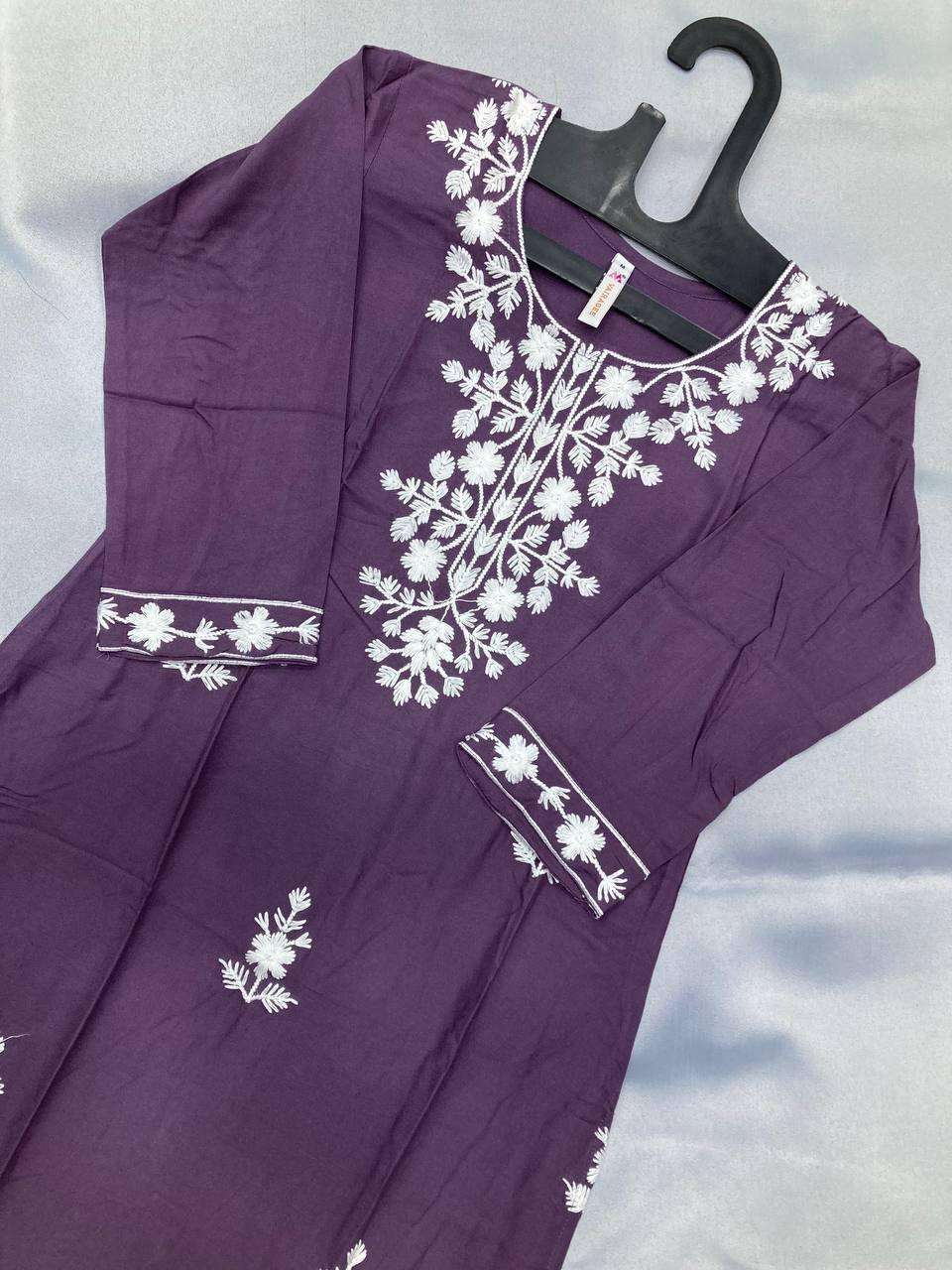 YNF RAYON RIN188 MUDRA2 KURTIS WHOLESALE LONG RAYON LUCKOWI CHIKAN KURTIS MANUFACTURER