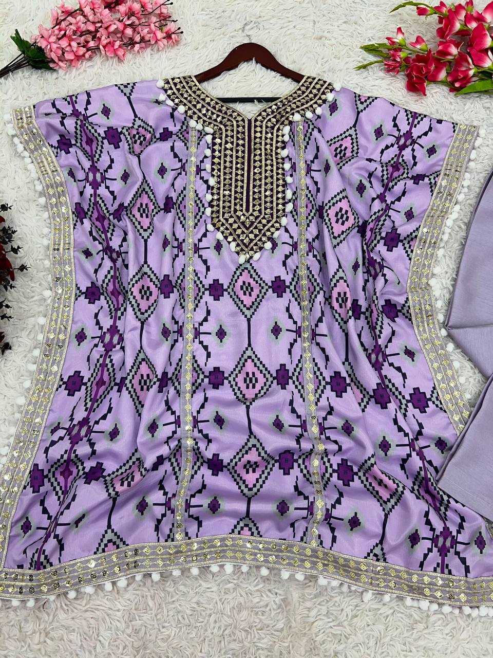 YNF CHINON SILK KESH128 395 ISLAMIC CLOTHING WHOLESALE KAFTAN MANUFACTURER