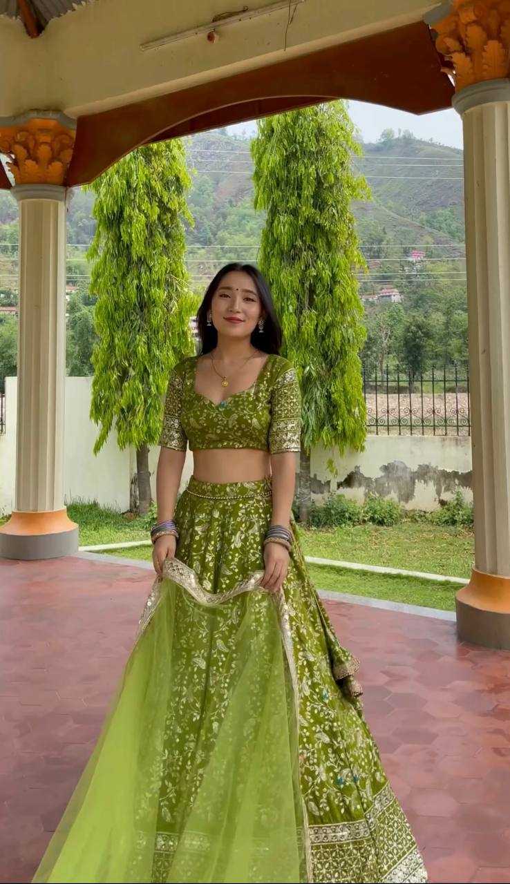 YNF FAUX GEORGETTE KESH125 3071 LEHENGAS WHOLESALE TRADITIONAL EMBROIDERED LEHENGAS MANUFACTURER