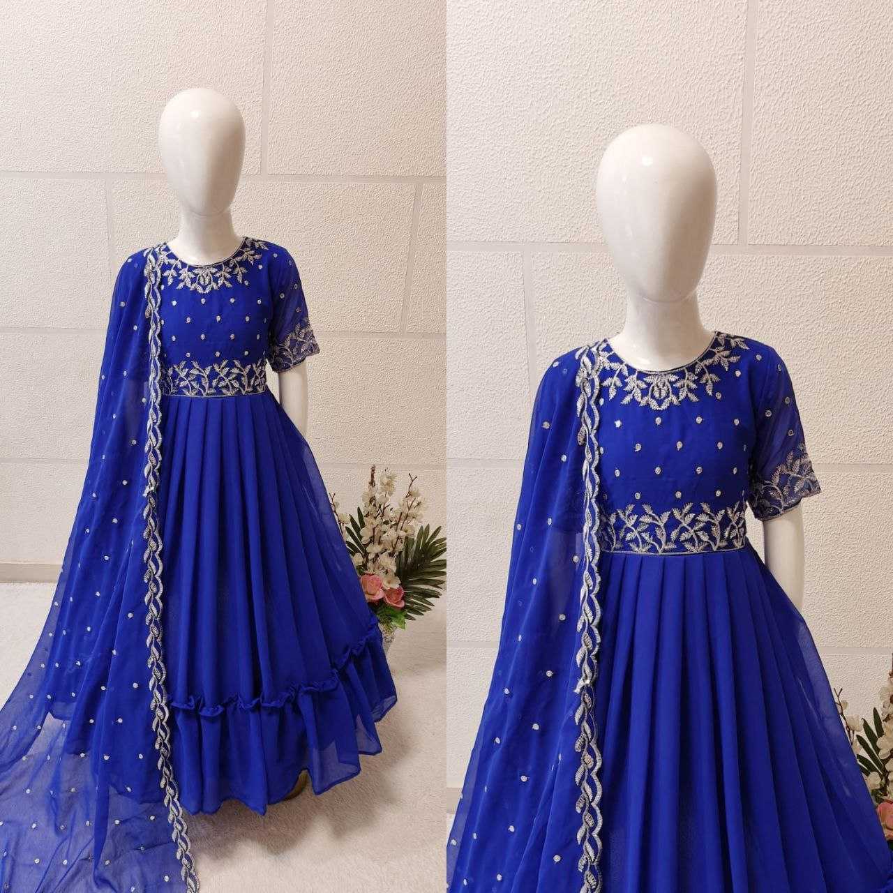 YNF GEORGETTE KESH168 MNT19 KIDS WEAR WHOLESALE KIDS GOWNS KIDS ETHNIC GOWNS KIDS TRADITIONAL WEAR KIDS FESTIVE WEAR MANUFACTURER