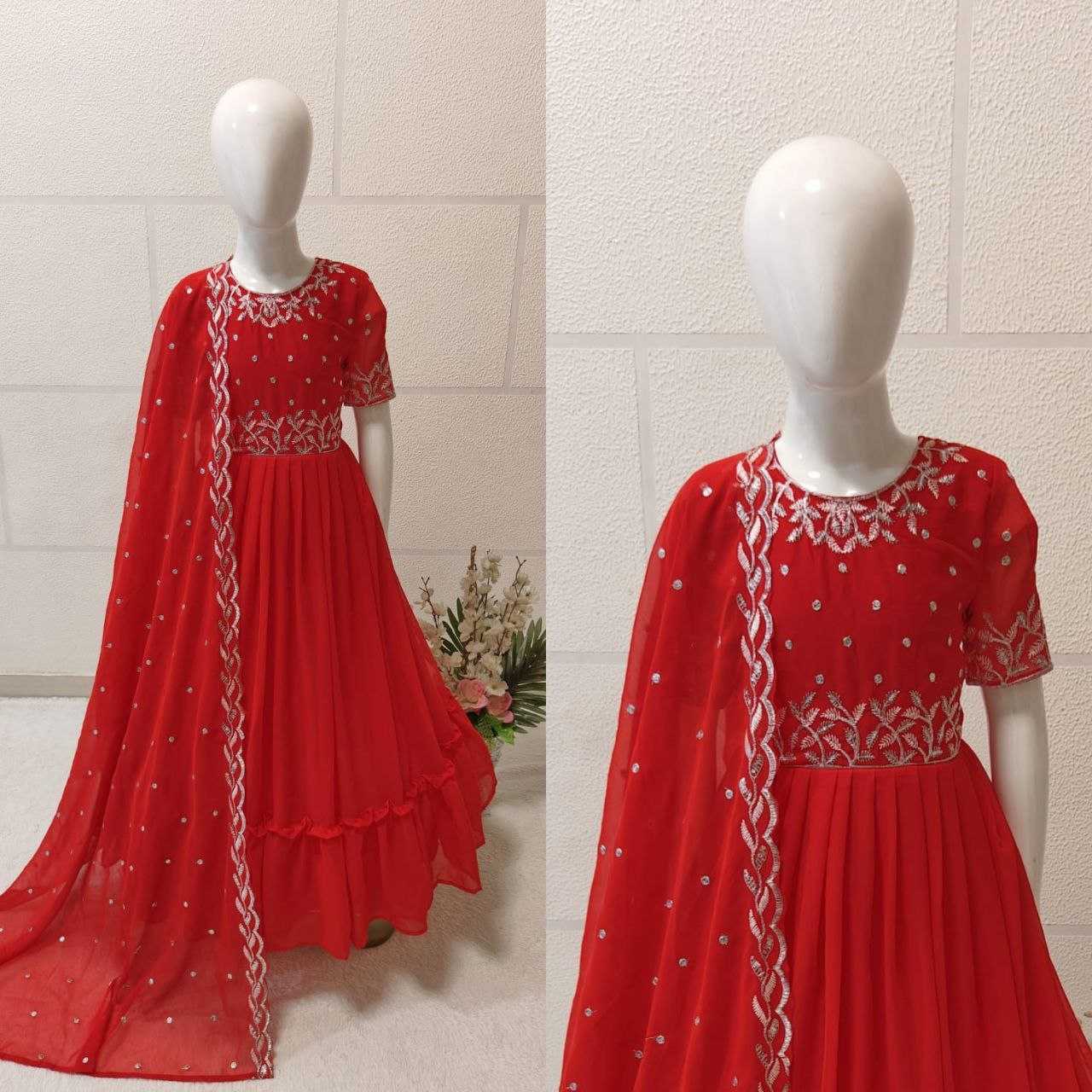 YNF GEORGETTE KESH168 MNT19 KIDS WEAR WHOLESALE KIDS GOWNS KIDS ETHNIC GOWNS KIDS TRADITIONAL WEAR KIDS FESTIVE WEAR MANUFACTURER