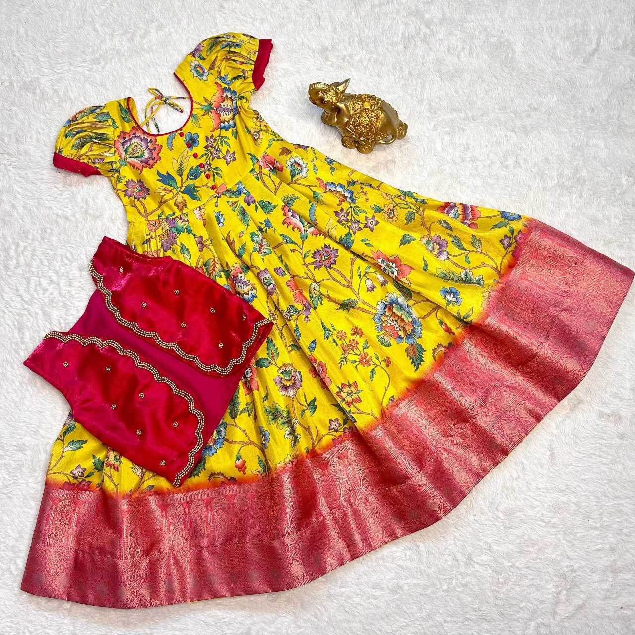 YNF HANDLOOM SILK KESH109 RRKT36 KIDS WEAR WHOLESALE KIDS GOWNS MANUFACTURER