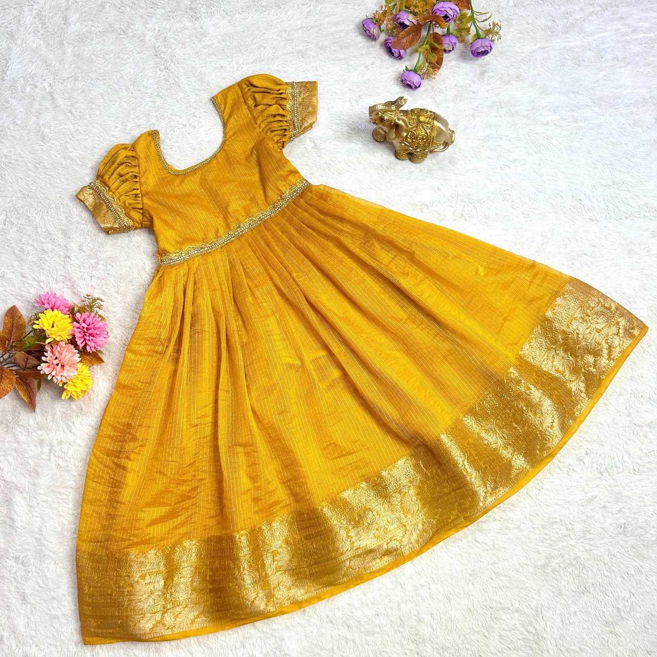 YNF KOTA CHECKS KESH109 RRKT18 KIDS WEAR WHOLESALE KIDS GOWNS MANUFACTURER