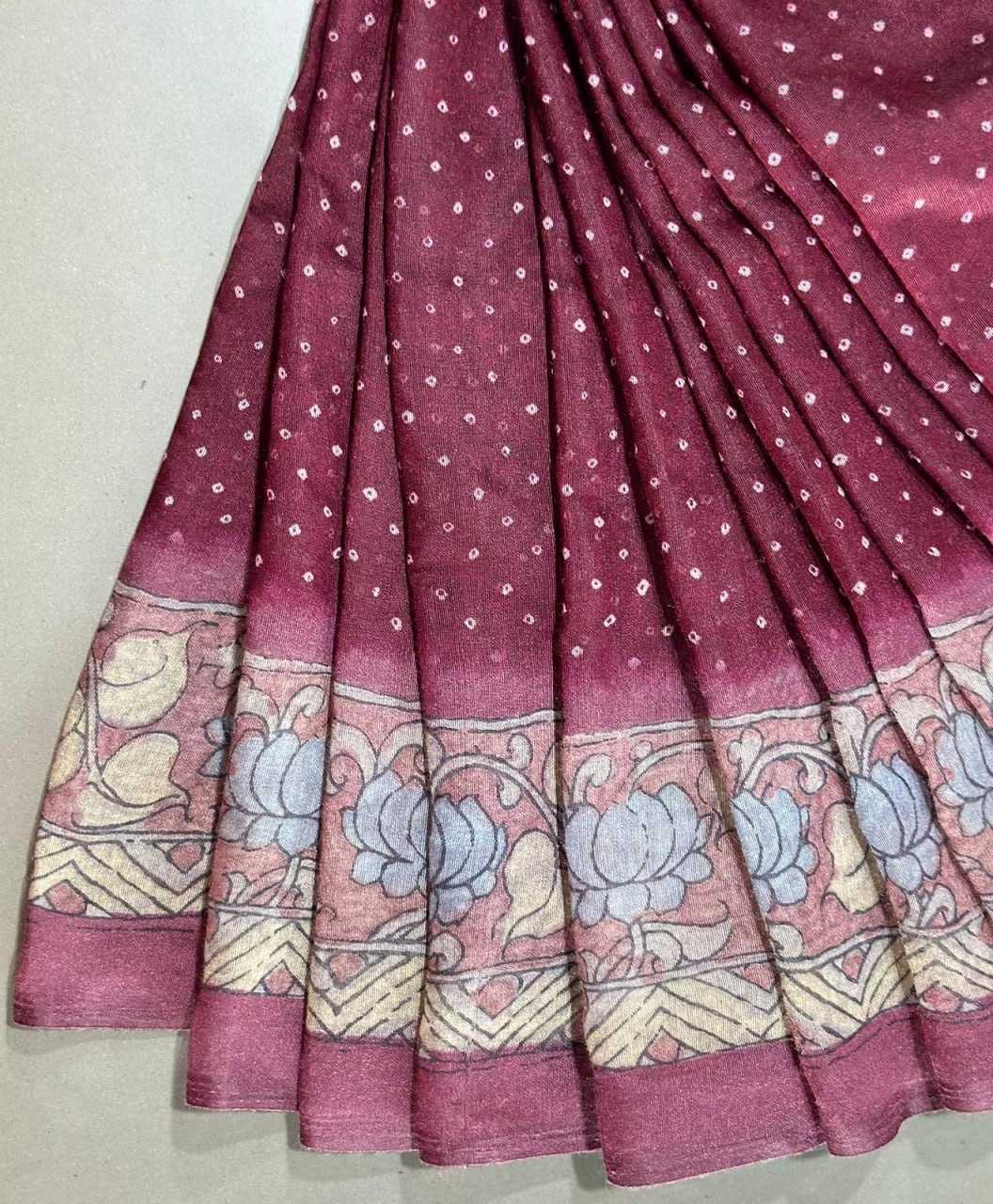 YNF LINEN RIN163 RAE39 SAREES WHOLESALE PRINTED KALAMKARI BANDHANI BANDHEJ SAREES MANUFACTURER