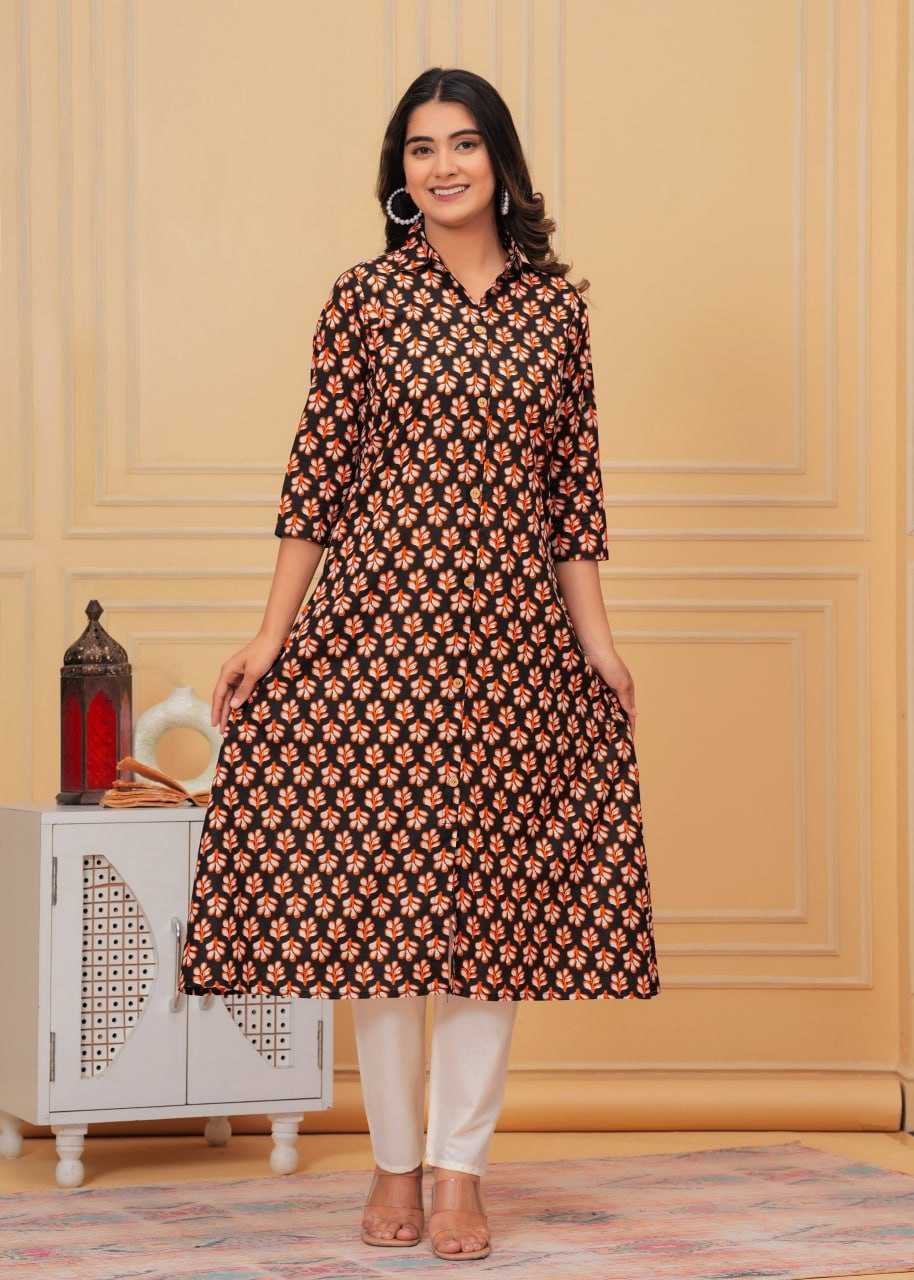 YNF PURE COTTON RIN131 015 KURTIS WHOLESALE LONG PRINTED COTTON KURTIS WITH BOTTOM FANCY KURTIS MANUFACTURER