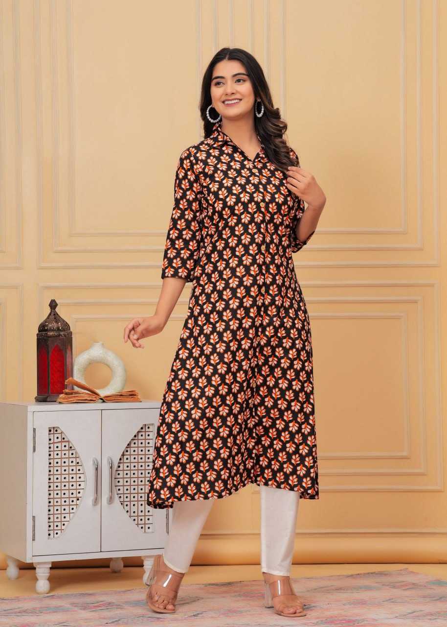 YNF PURE COTTON RIN131 015 KURTIS WHOLESALE LONG PRINTED COTTON KURTIS WITH BOTTOM FANCY KURTIS MANUFACTURER