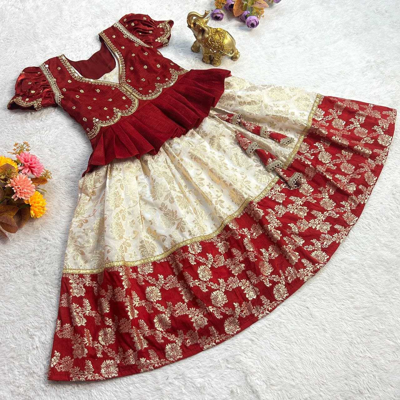 YNF SILK KESH109 RRKT12 GOWNS WHOLESALE KIDS ETHNIC GOWNS MANUFACTURER