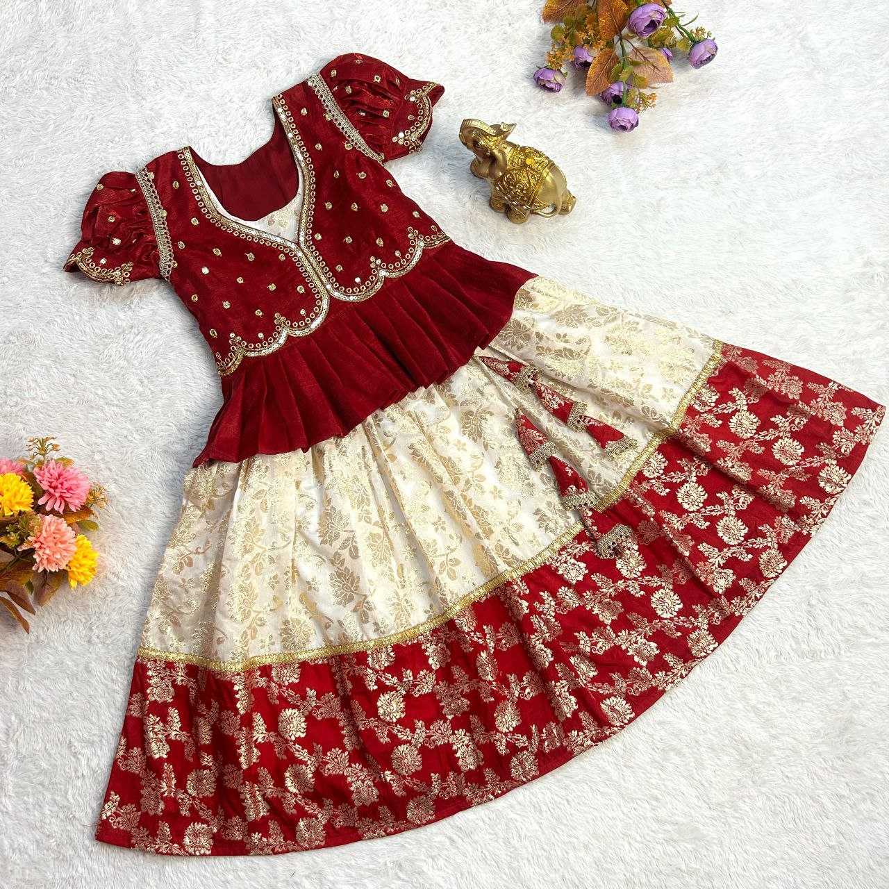 YNF SILK KESH109 RRKT12 GOWNS WHOLESALE KIDS ETHNIC GOWNS MANUFACTURER