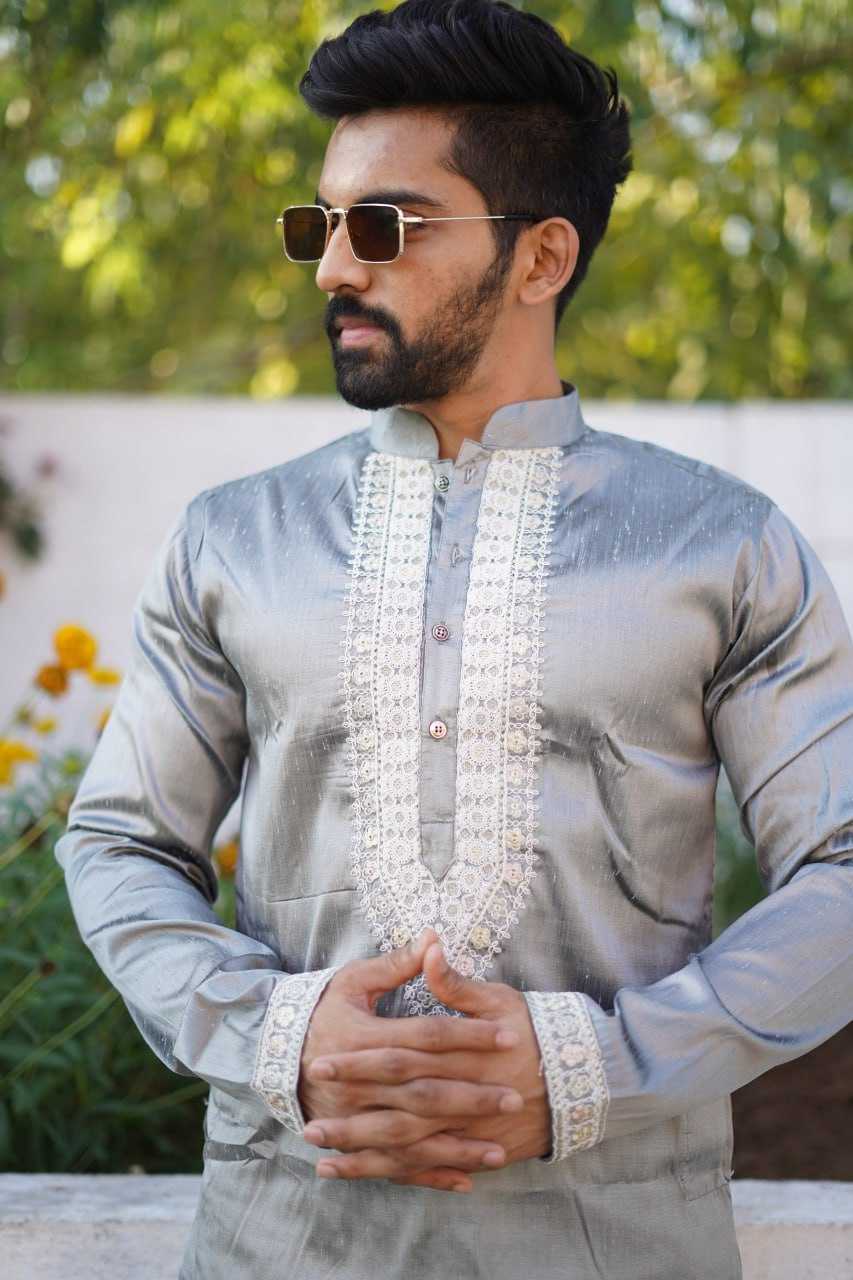 YNF SILK RBV PRESENT MENS WEAR WHOLESALE MENS KURTA PYJAMA SILK KURTA MANUFACTURER 