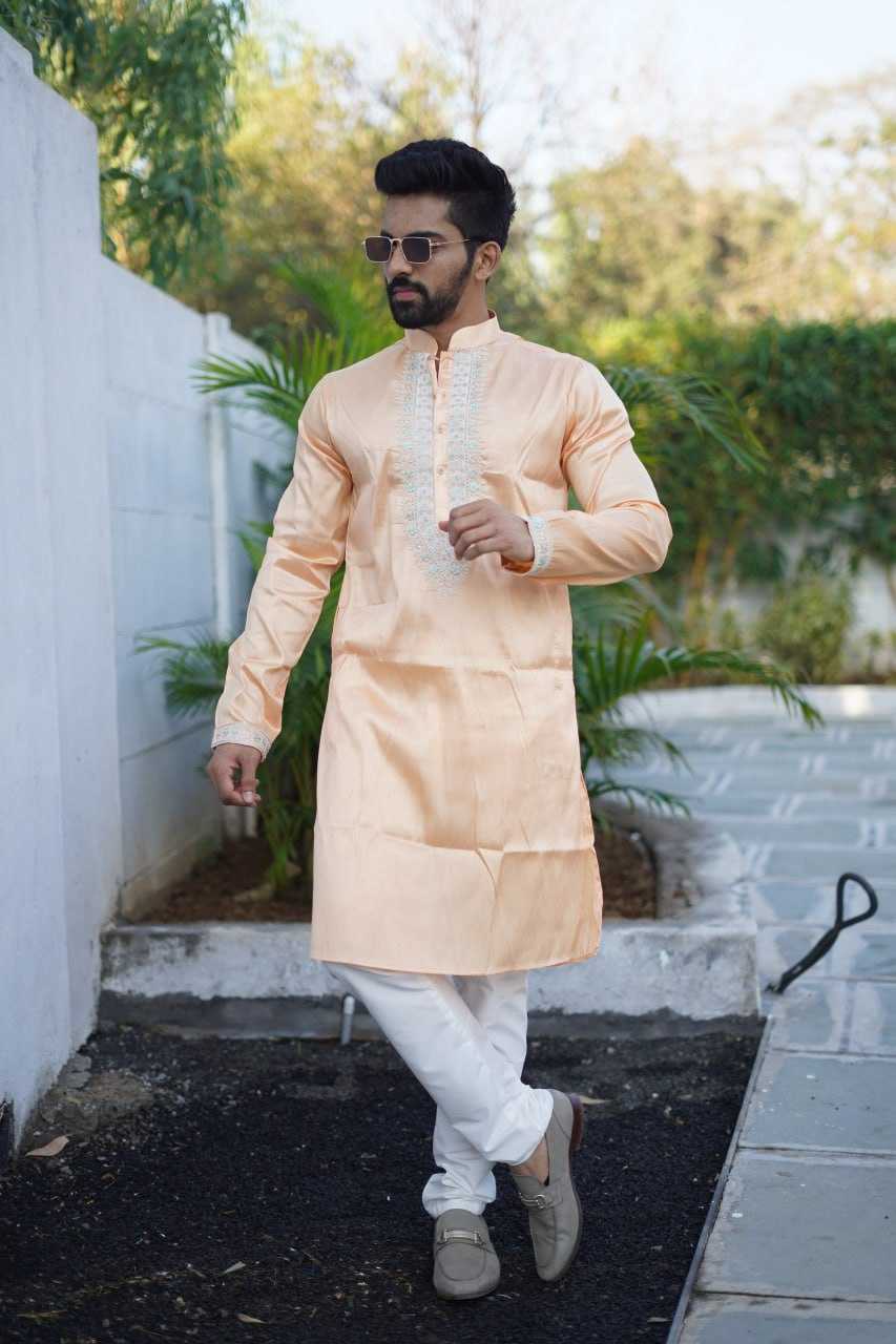 YNF SILK RBV PRESENT MENS WEAR WHOLESALE MENS KURTA PYJAMA SILK KURTA MANUFACTURER 