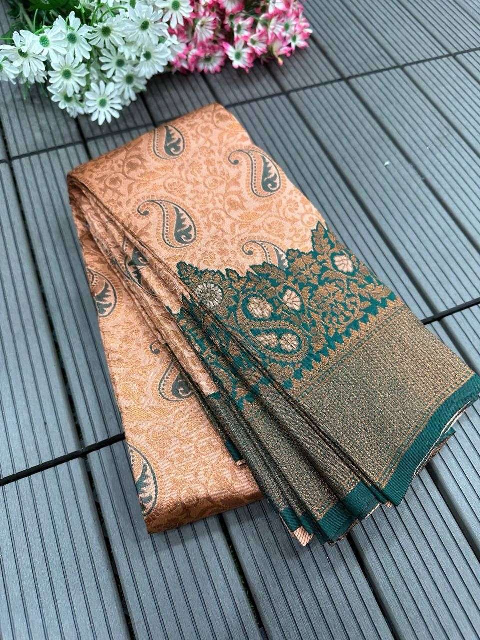 YNF TISSUE RIN179 624 SAREES WHOLESALE TISSUE SILK KANCHIPURAM ZARI BORDER SAREES MANUFACTURER