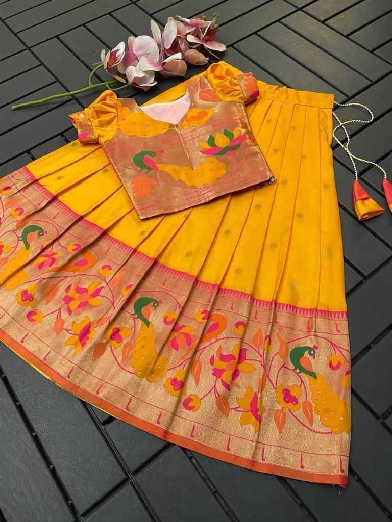 YNF ZARI SILK RIN192 7903 KIDS WEAR WHOLESALE KIDS LEHENGAS MANUFACTURER