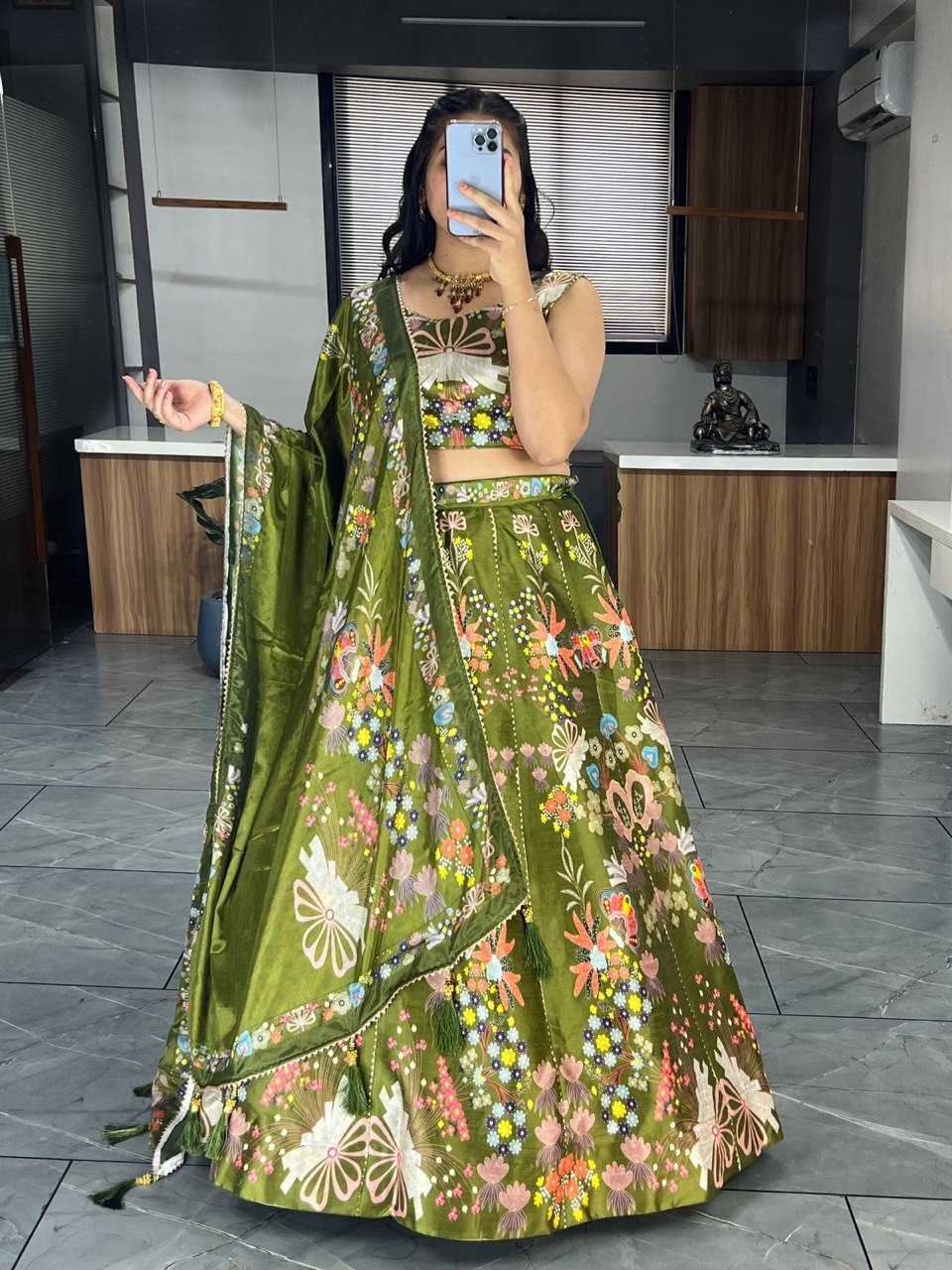 YNF ART SILK RIN119 6134 LEHENGAS WHOLESALE DESIGENR SILK PRINTED GOTA PATTI LEHENGAS MANUFACTURER - Deevit International