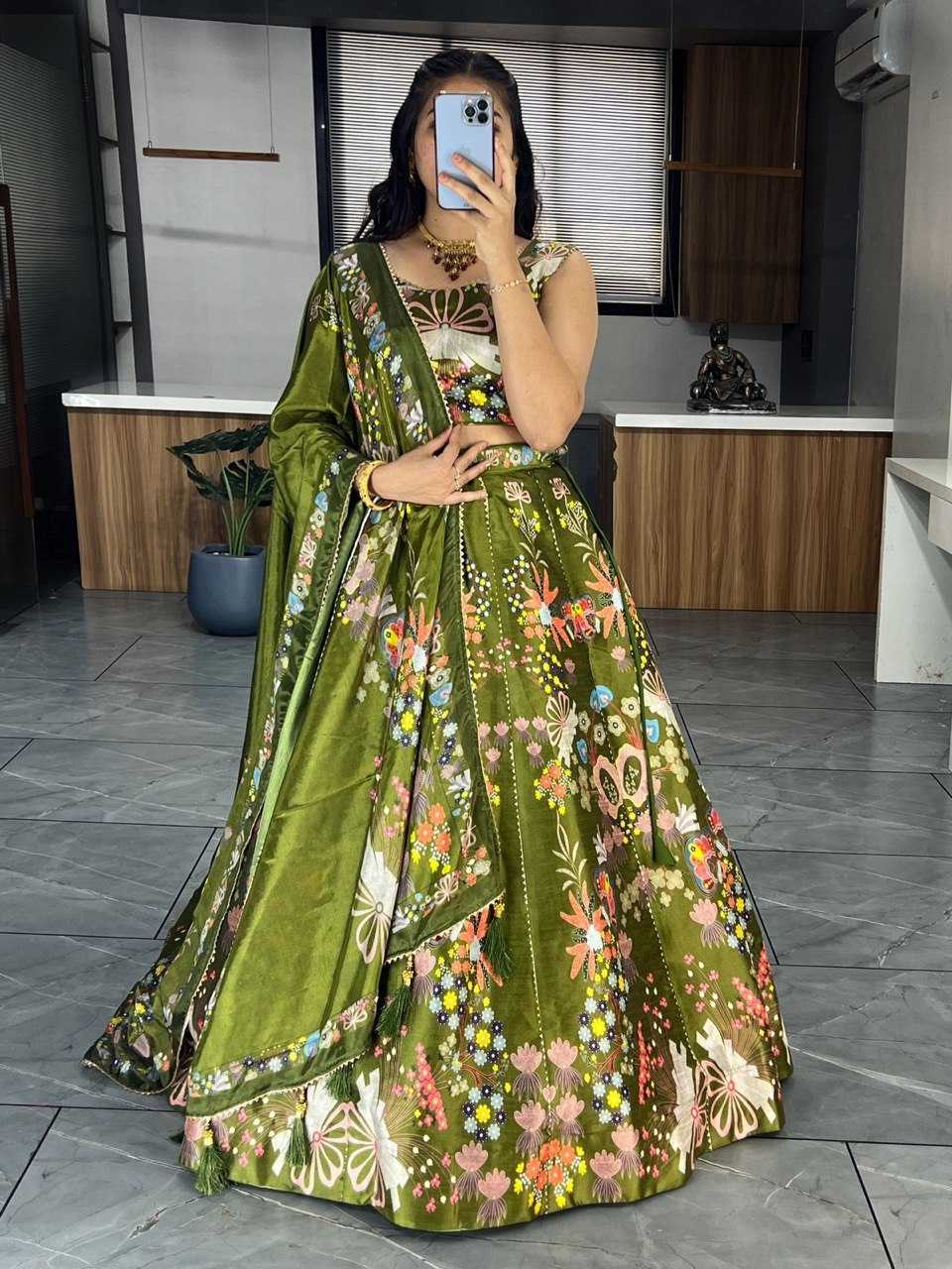 YNF ART SILK RIN119 6134 LEHENGAS WHOLESALE DESIGENR SILK PRINTED GOTA PATTI LEHENGAS MANUFACTURER - Deevit International