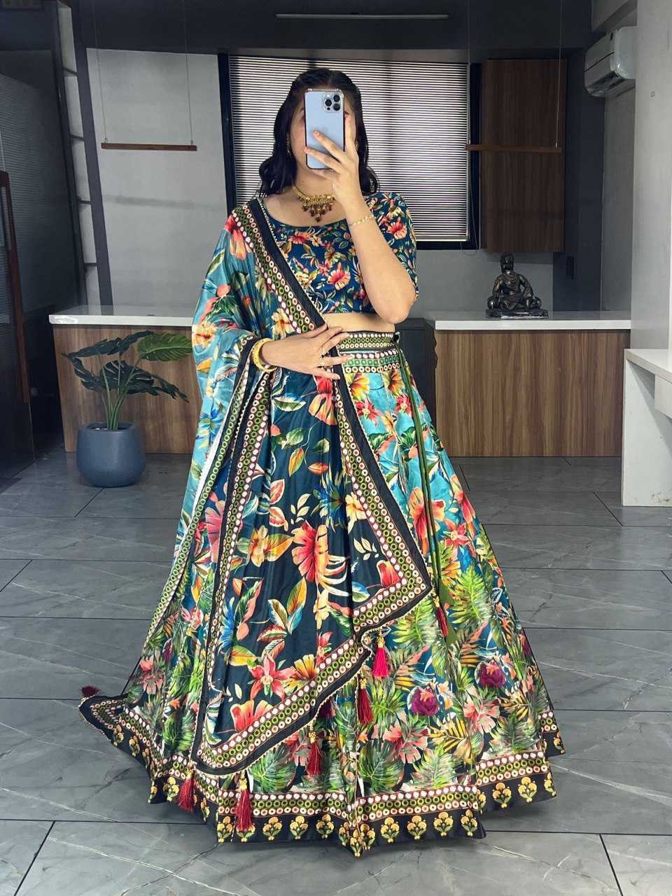 YNF ART SILK RIN119 6134 LEHENGAS WHOLESALE DESIGENR SILK PRINTED GOTA PATTI LEHENGAS MANUFACTURER - Deevit International