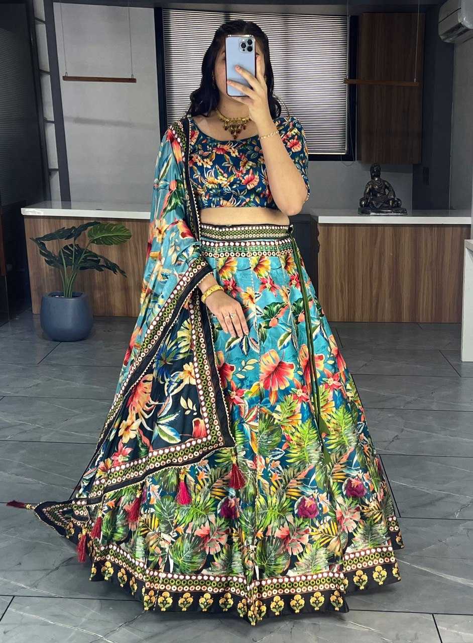 YNF ART SILK RIN119 6134 LEHENGAS WHOLESALE DESIGENR SILK PRINTED GOTA PATTI LEHENGAS MANUFACTURER - Deevit International