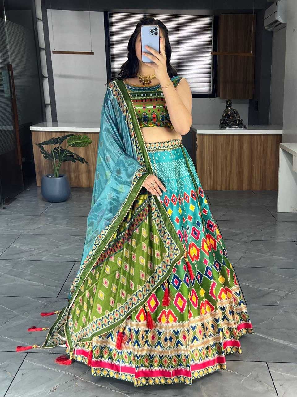 YNF ART SILK RIN119 6134 LEHENGAS WHOLESALE DESIGENR SILK PRINTED GOTA PATTI LEHENGAS MANUFACTURER - Deevit International