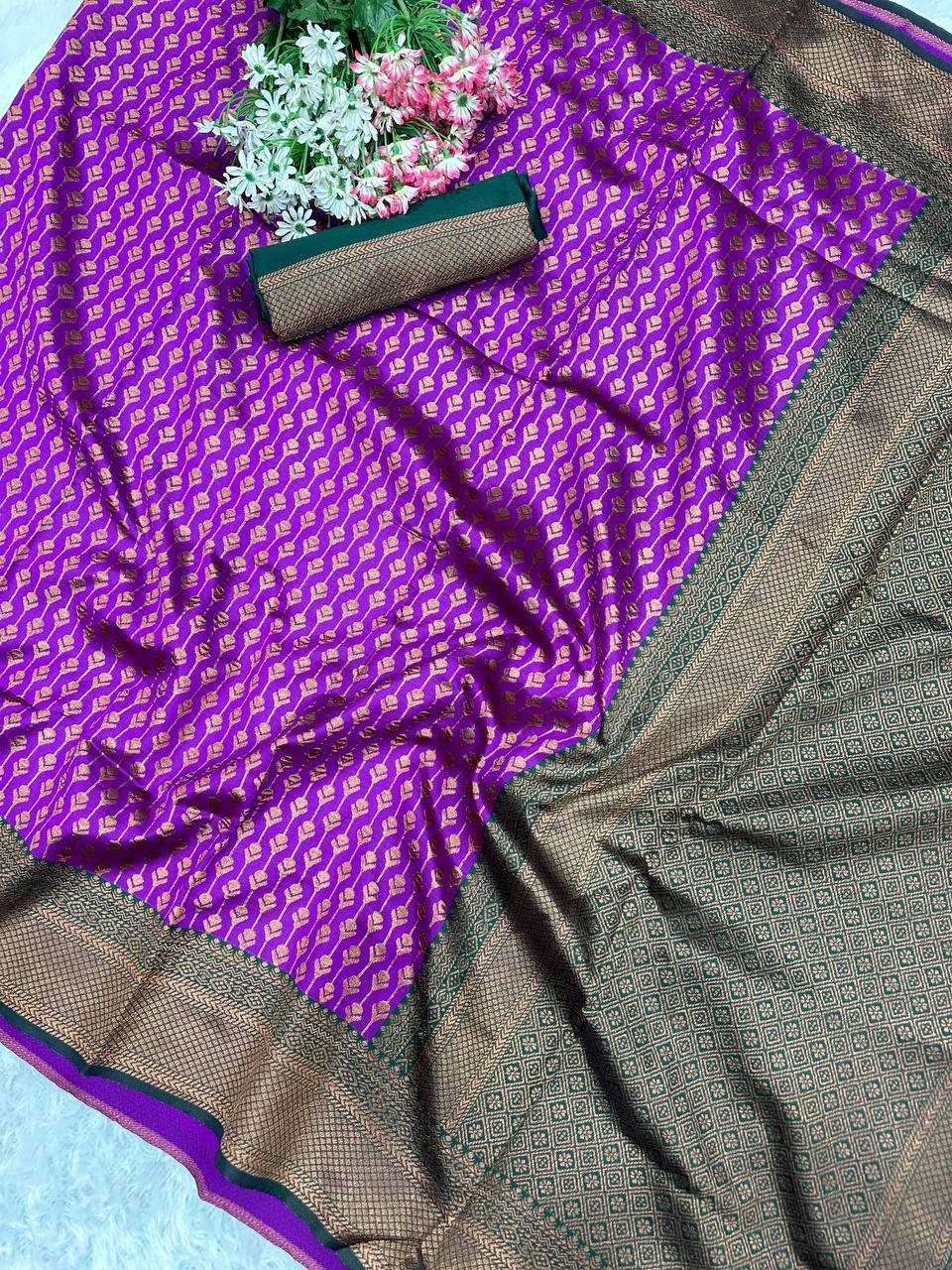 YNF BANARASI SOFT SILK RIN179 668 SILK SAREES WHOLESALE BANARASI SILK KERALA KASAVU ZARI BORDER SILK SAREES MANUFACTURER - Deevit International