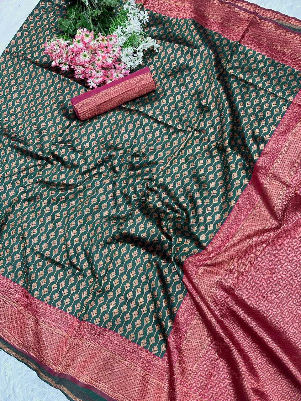 YNF BANARASI SOFT SILK RIN179 668 SILK SAREES WHOLESALE BANARASI SILK KERALA KASAVU ZARI BORDER SILK SAREES MANUFACTURER - Deevit International