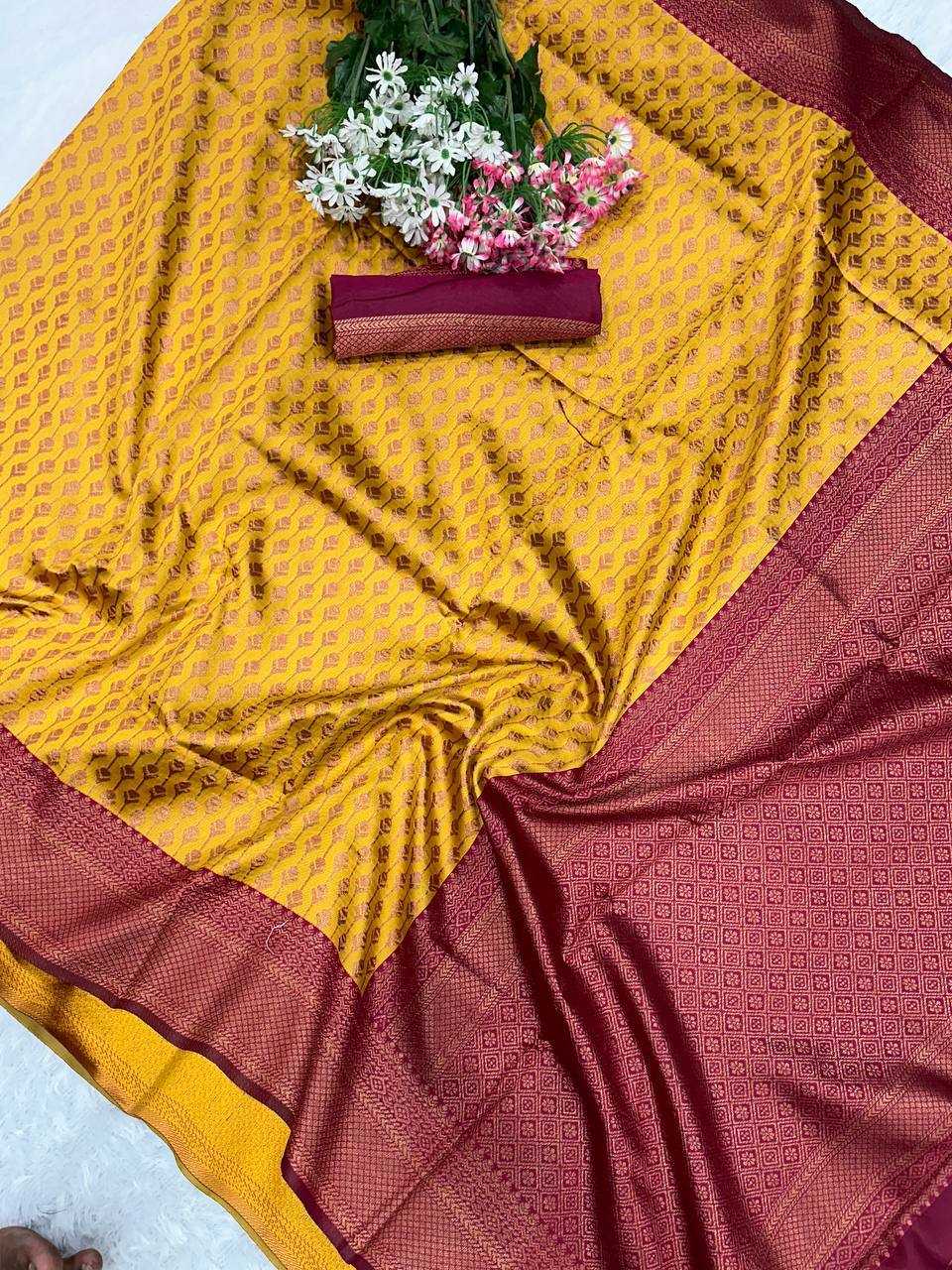 YNF BANARASI SOFT SILK RIN179 668 SILK SAREES WHOLESALE BANARASI SILK KERALA KASAVU ZARI BORDER SILK SAREES MANUFACTURER - Deevit International