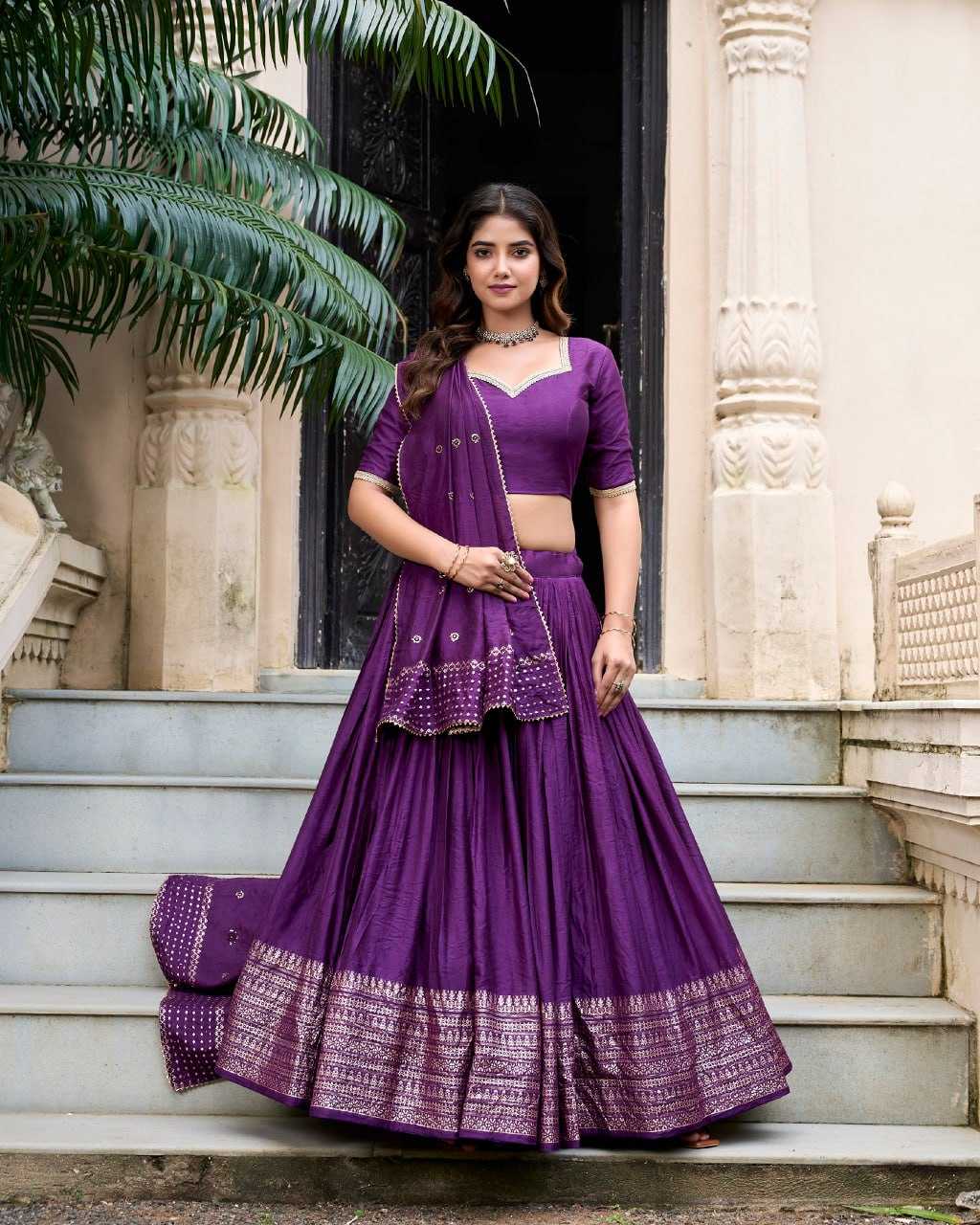 YNF CHANDERI SILK KESH134 PRIYADARSHI LEHENGAS WHOLESALE ZARI WORK WEDDING REDLEHENGAS MANUFACTURER - Deevit International