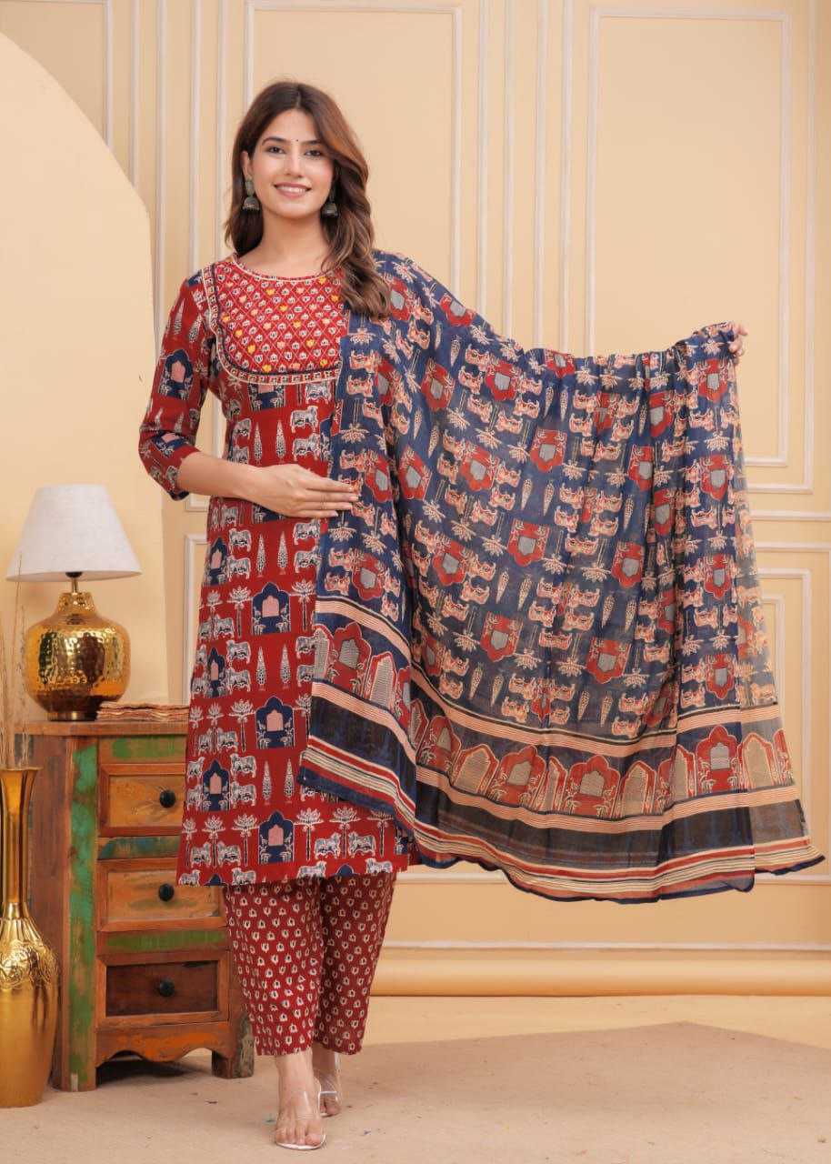 YNF COTTON KESH209 BHC09 SUITS & DRESSES WHOLESALE PRINTED COTTON HANDLOON SUIT MANUFACTURER