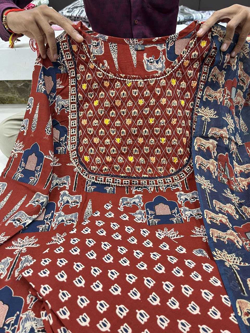 YNF COTTON KESH209 BHC09 SUITS & DRESSES WHOLESALE PRINTED COTTON HANDLOON SUIT MANUFACTURER