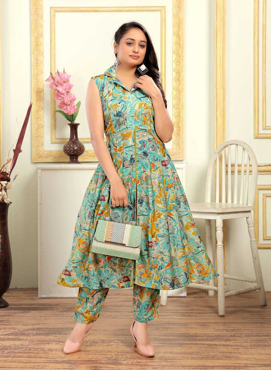 YNF COTTON KESH240 363 KURTIS WHOLESALE COTTON PRINTED ANARKALI COLLAR NECK SLEEVELESS KURTIS MANUFACTURER