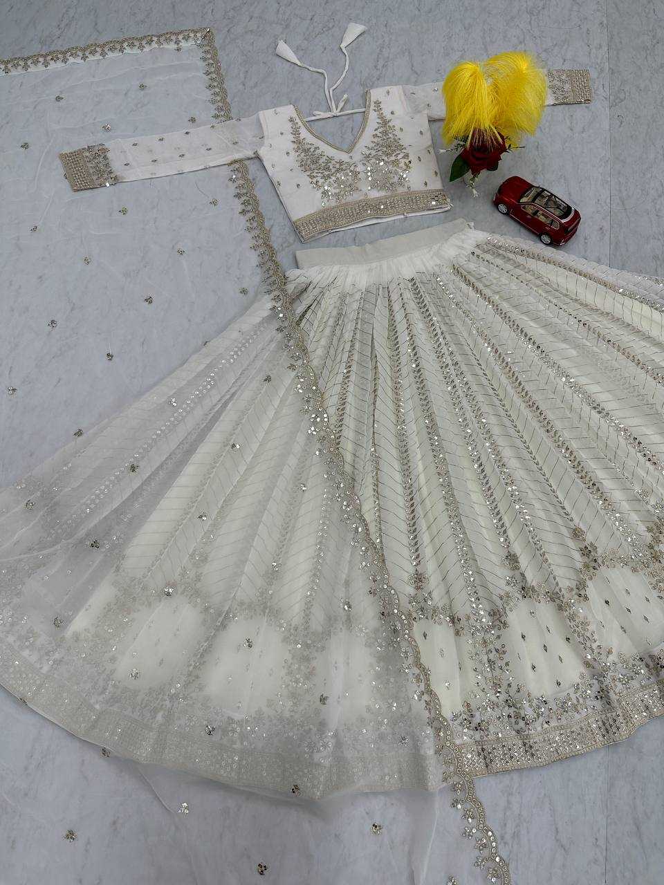 YNF GEORGETTE KESH119 020 LEHENGAS WHOLESALE WEDDING SEQUINS FANCY LEHENGAS MANUFACTURER