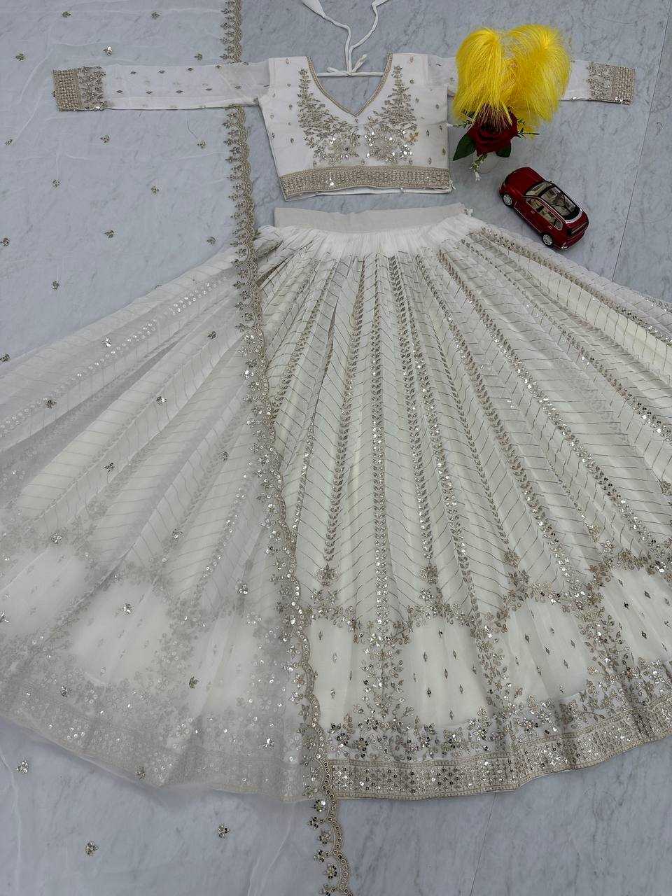 YNF GEORGETTE KESH119 020 LEHENGAS WHOLESALE WEDDING SEQUINS FANCY LEHENGAS MANUFACTURER