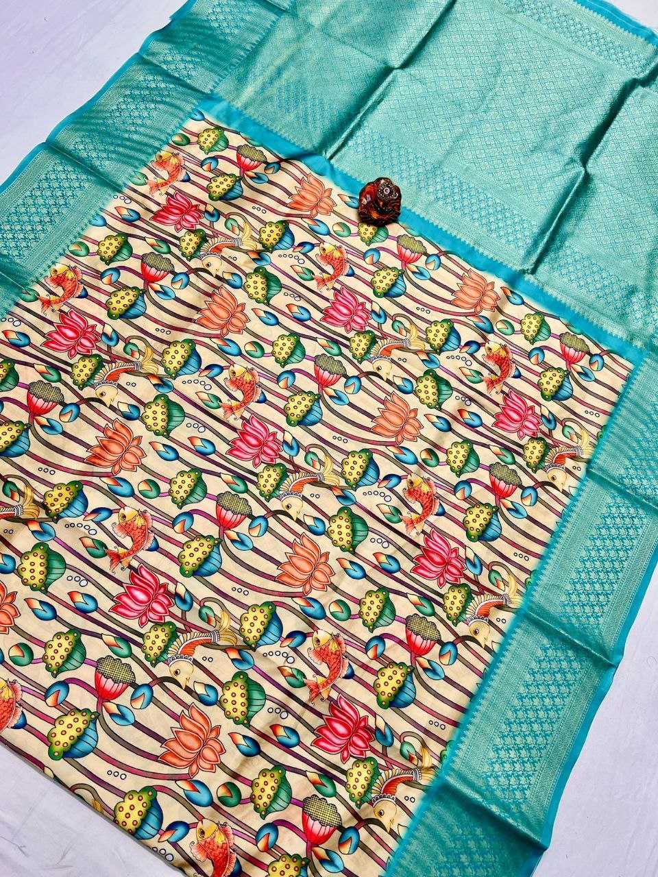 YNF LICHI SILK KESH183 Flying Fish SILK SAREES WHOLESALE SOFT SILK PRINTED SILK PURE SILK ZARI BORDER SILK SAREES MANUFACTURER