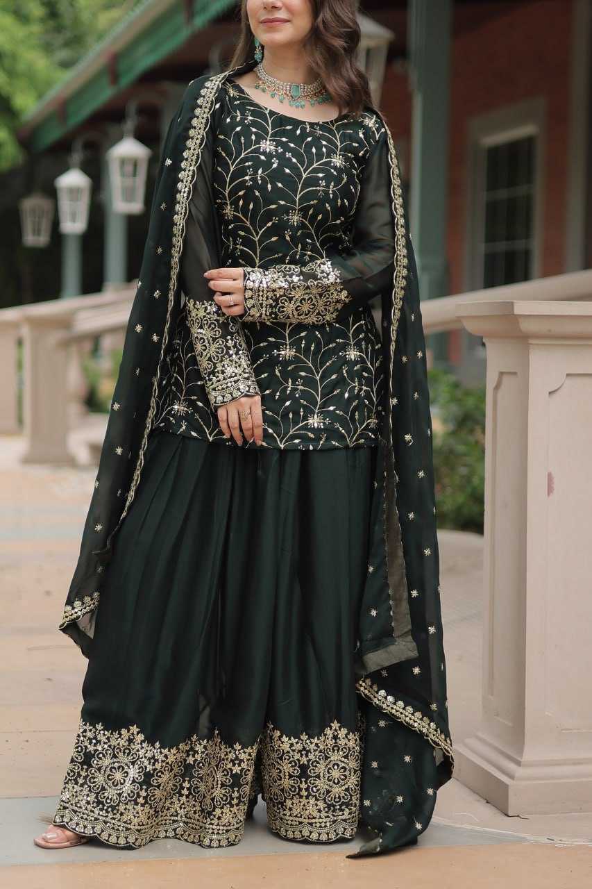 YNF RANGOLI SILK KESH215 1132 SUITS & DRESSES WHOLESALE EMBROIDERY LADIES SILK PALAZZO SUITS MANUFACTURE - Deevit International