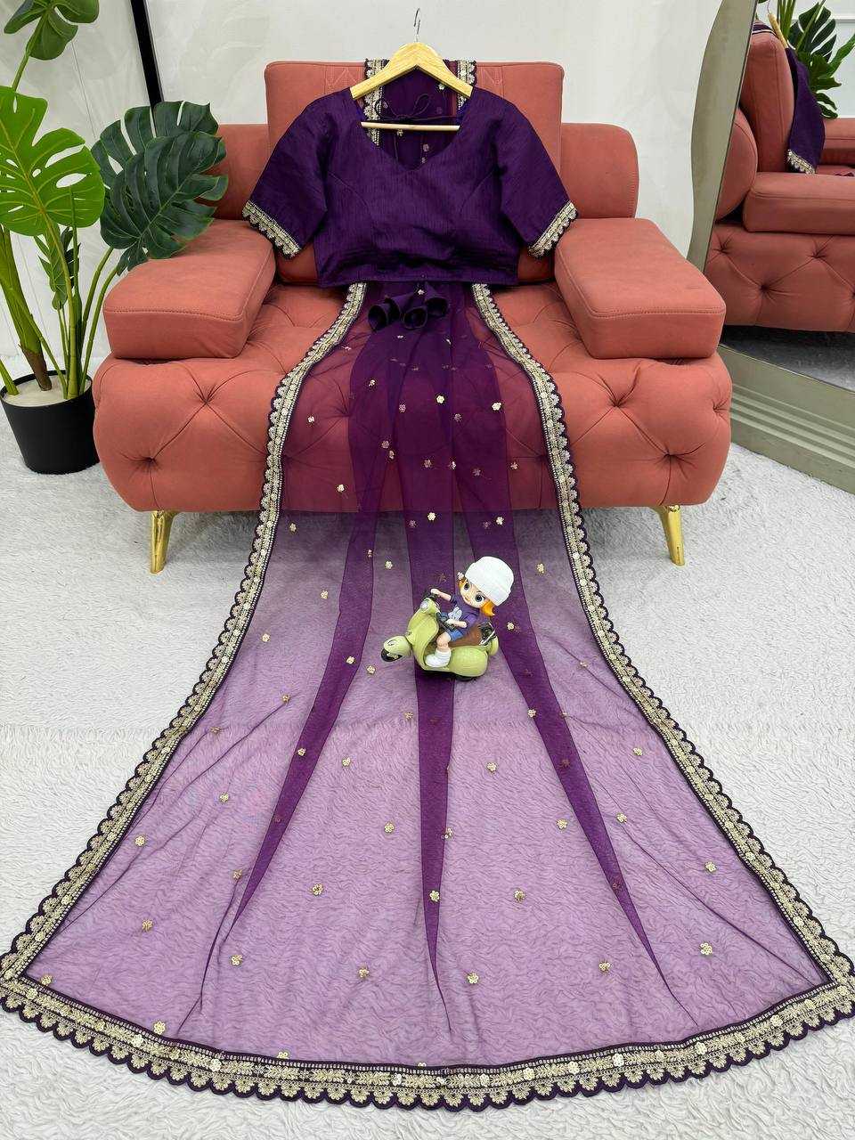 YNF SOFT NET RIN133 8087 SAREES WHOLESALE SEQUENCE CUT WORK PARTY WEAR NET SAREES MANUFACTURER - Deevit International