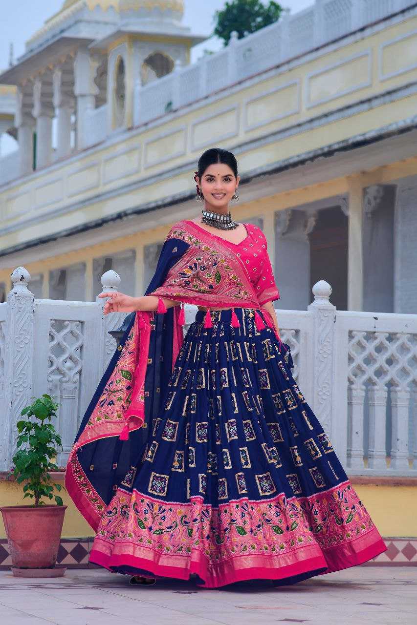 YNF TUSSAR SILK KESH187 Mor LEHENGAS WHOLESALE SILK TRADITIONAL PRINTED BANARASI LEHENGA WITH DUPTTA WEDDING LEHENGAS MANUFACTURER - Deevit International