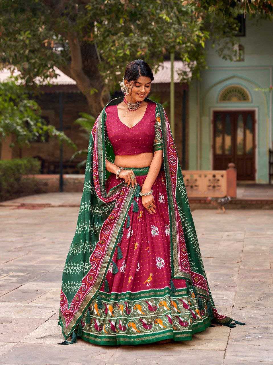 YNF TUSSAR SILK KESH187 Panchi LEHENGAS WHOLESALE SILK TRADITIONAL PRINTED LEHENGA WITH DUPTTA WEDDING LEHENGAS MANUFACTURER - Deevit International