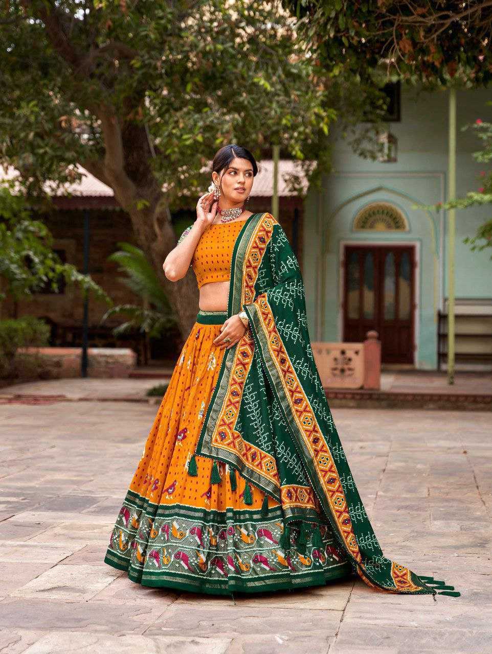 YNF TUSSAR SILK KESH187 Panchi LEHENGAS WHOLESALE SILK TRADITIONAL PRINTED LEHENGA WITH DUPTTA WEDDING LEHENGAS MANUFACTURER - Deevit International